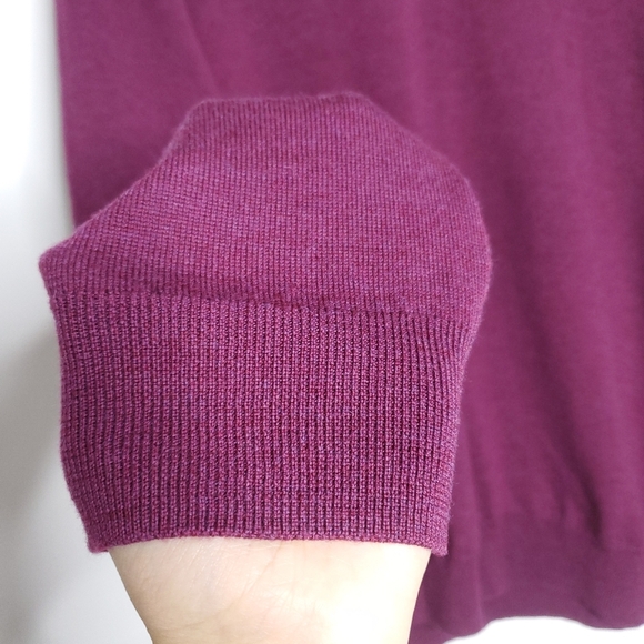 Bonobos Mens Slim Fit Sweater Extra Fine Merino Wool Size XL Burgundy Preppy Top - Picture 8 of 9